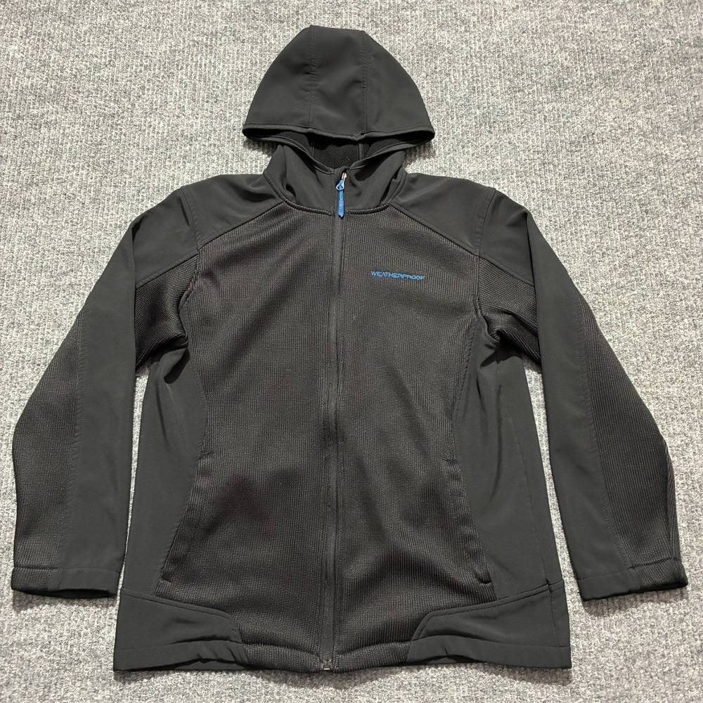 Weatherproof Womens Hooded Jacket Size‎ XL (18/20) Black Full Zip Long Sleeve